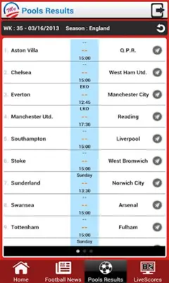 My Fixtures android App screenshot 1